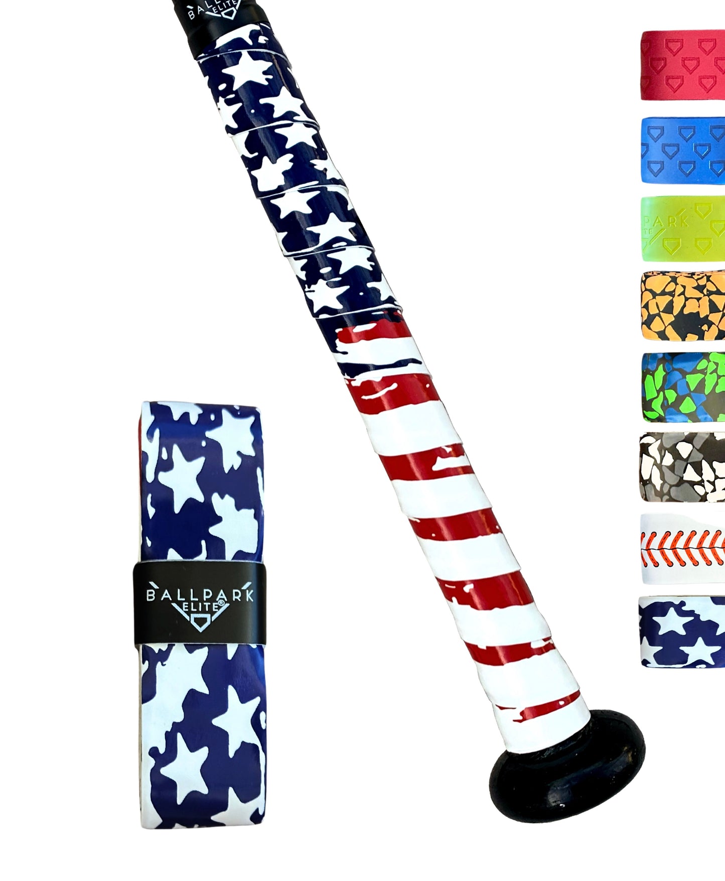 Ballpark Elite Bat Grip Tape for Baseball/Softball | 1.10 MM Precut Baseball Bat Grip Replacement | Choose from over 10 styles