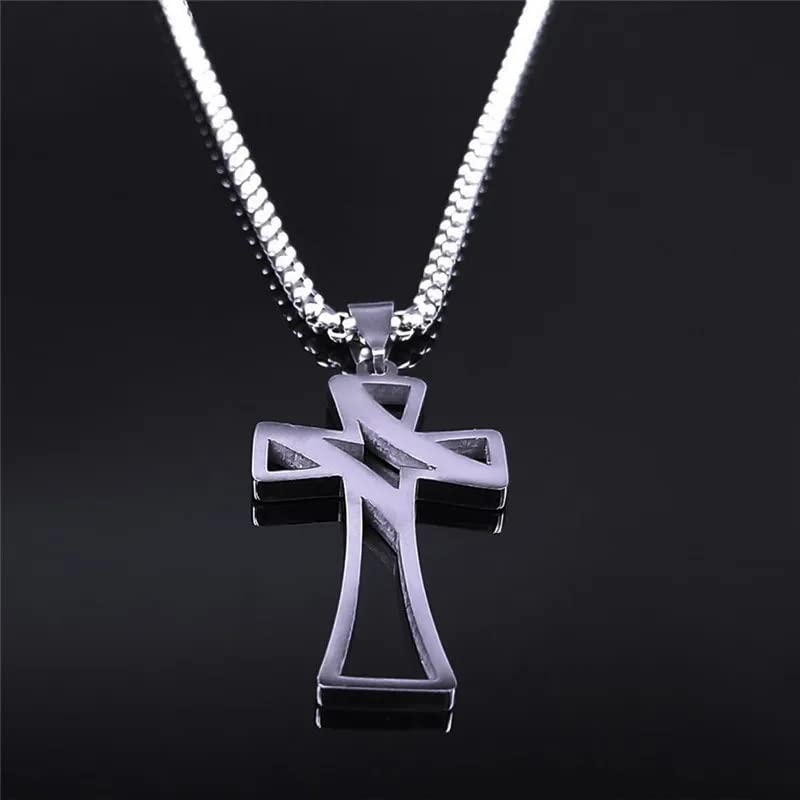 Baseball Cross Stainless Steel Necklace